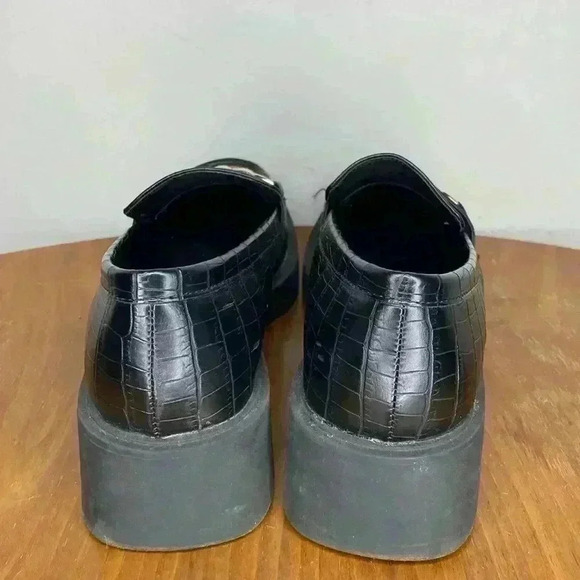 Reaction Kenneth Cole Black Sienna Lug Loafer Womens Size 9 Chunky - Picture 4 of 8